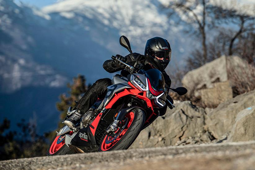 Aprilia Tuono 660 on the road right side