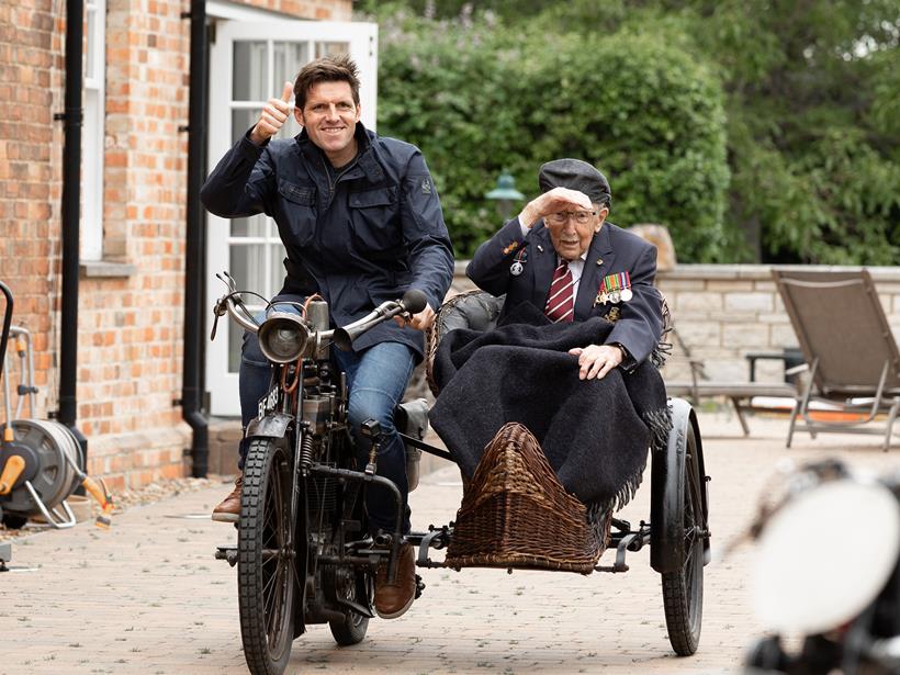 Dougie Lampkin and Captain Sir Tom Moore