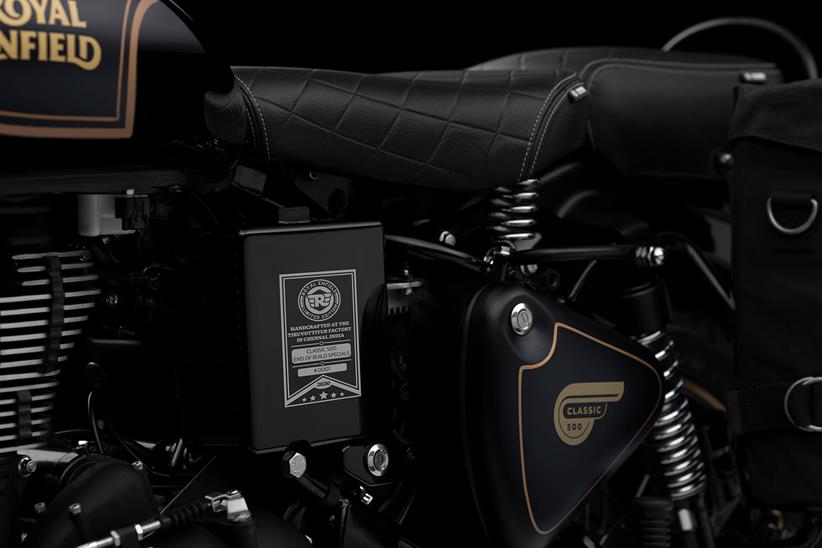 Royal Enfield Tribute Black engine and battery