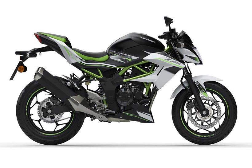 A side view of the 2021 Kawasaki Z125