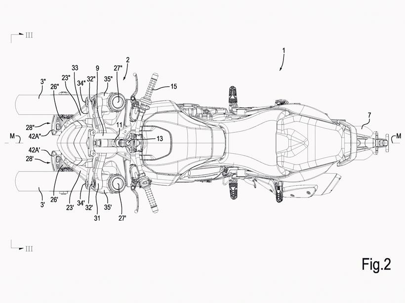 A view of the Aprilia Mana trike from above