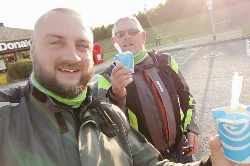 Grabbing an ice cream on the road