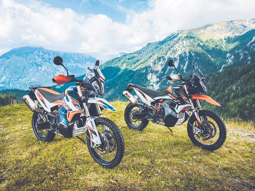 KTM 890 Adventure models parked