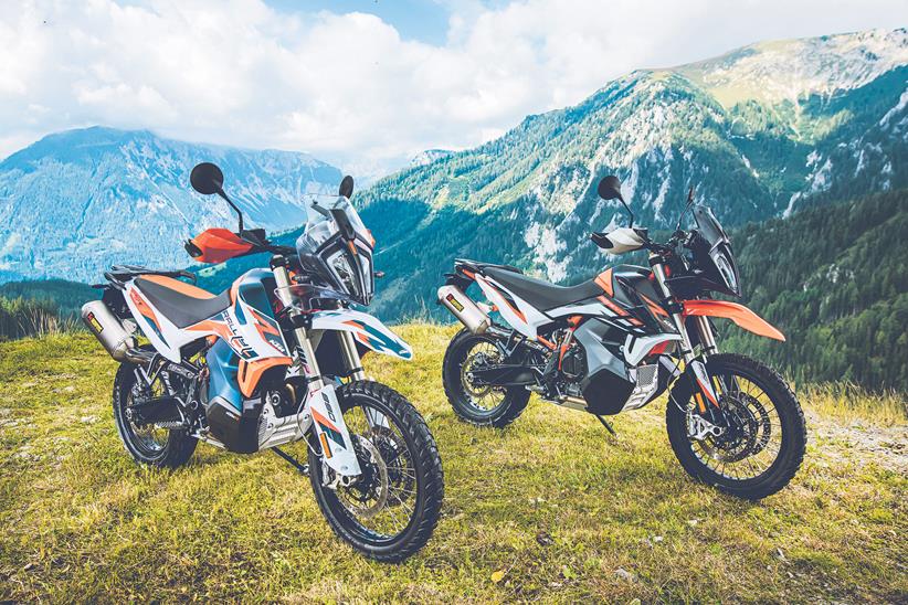 KTM 890 Adventure models parked