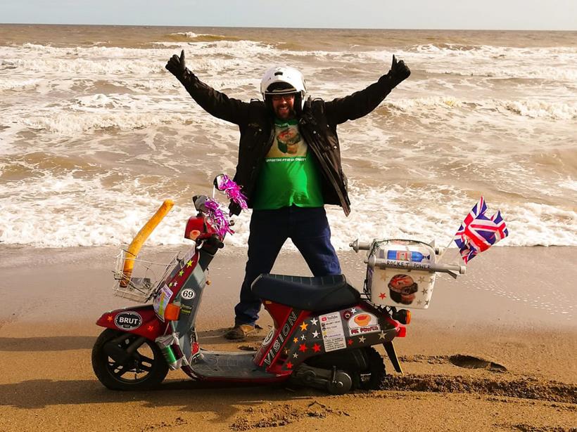 Parked up at the beach at the finish