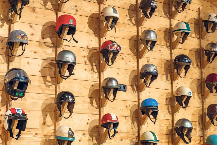 Top Mountain Motorcycle Museum helmet display