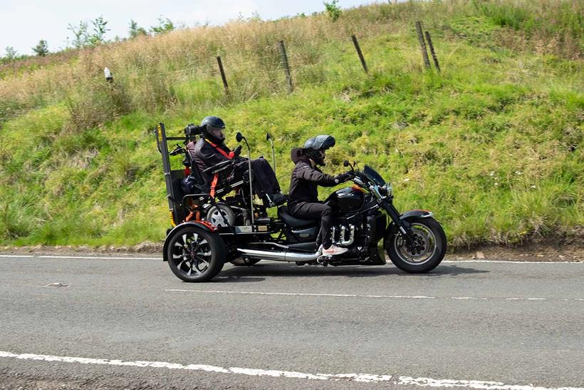 The Triumph Rocket III on the road