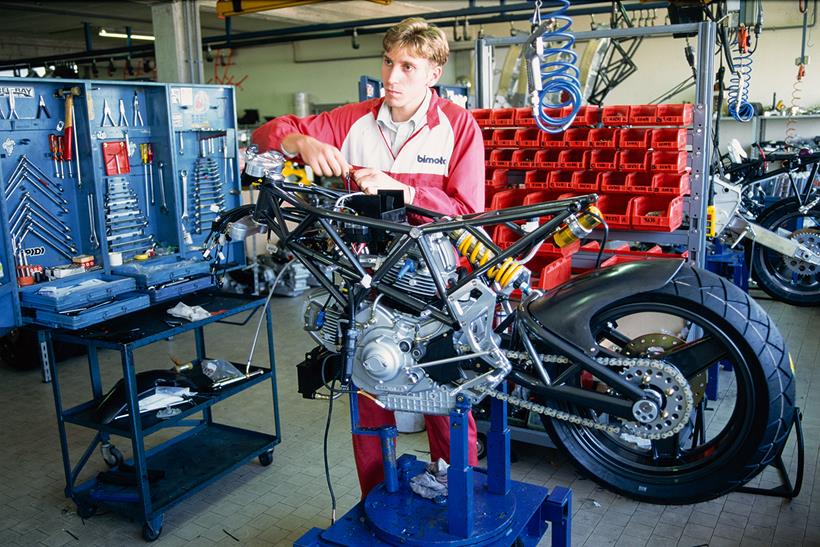 Bimota being hand built at factory