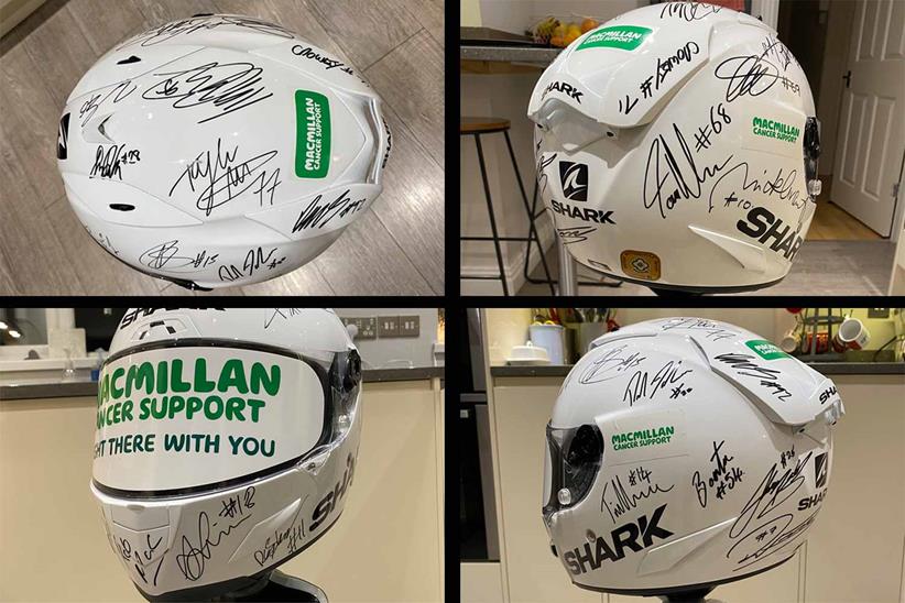 The helmet is raising money for Macmillan Cancer Support