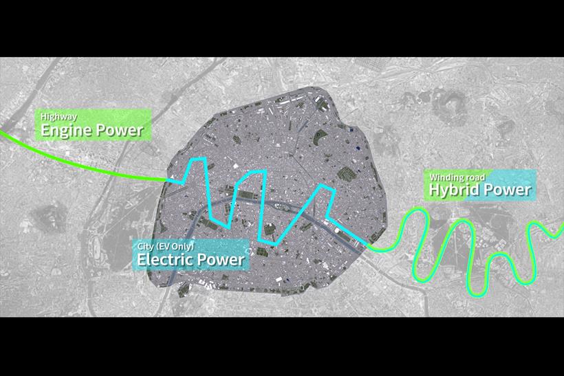 An example of how hybrid technology could be used on a motorcycle