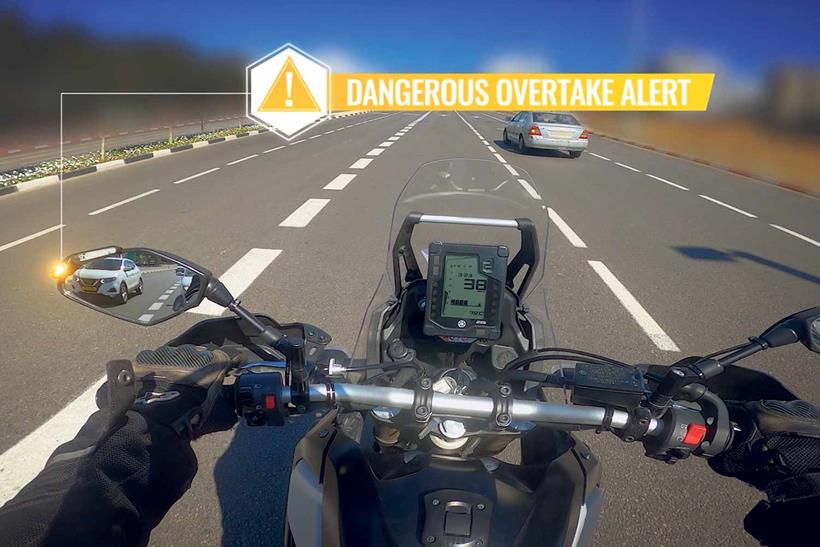 The system will alert you to dangerous overtakes