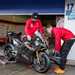 Chaz Davies' Team Go Eleven Ducati at a damp Jerez