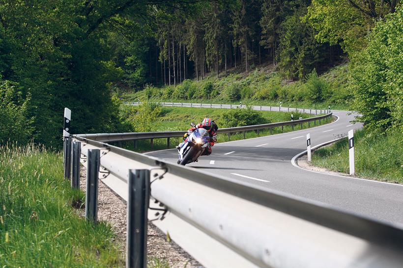 Riding a motorbike in Europe