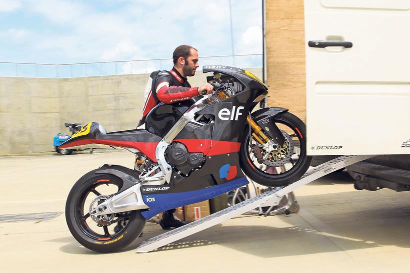 Loading a track bike into a van