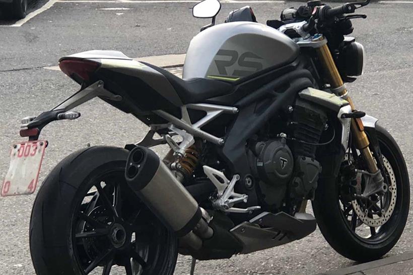 A rear shot of the Triumph Speed Triple 1200 RS