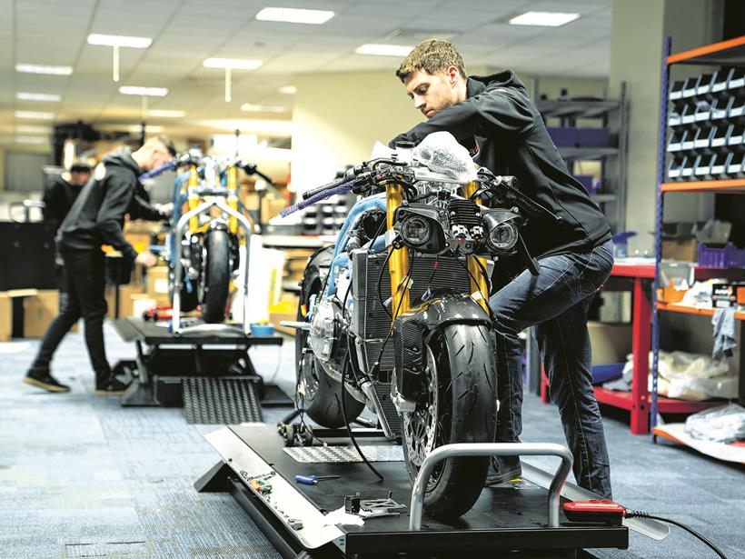 Norton motorcycles on the production line