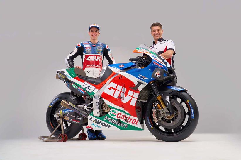 Alex Marquez and Lucio Cecchinello with the 2021 livery