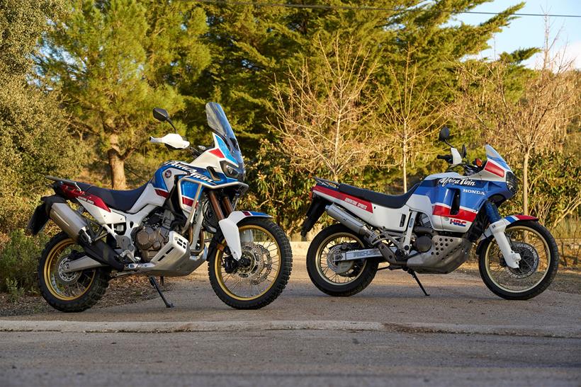 Two versions of the Honda Africa Twin 