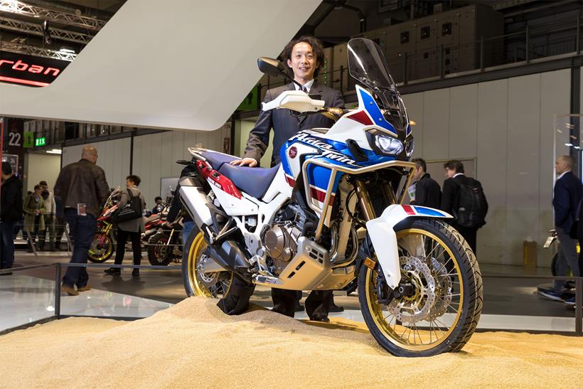 Honda Africa Twin with Large Project Leader Kenji Morita