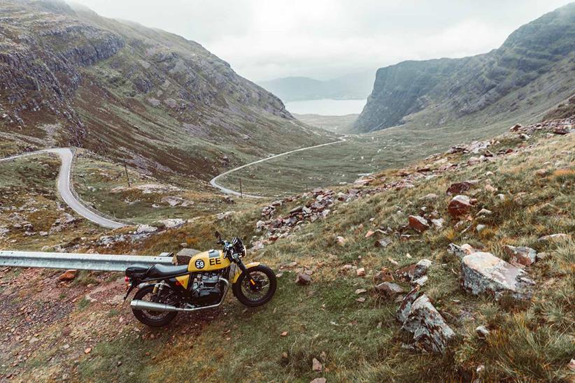 A Royal Enfield Interceptor 650 parked up