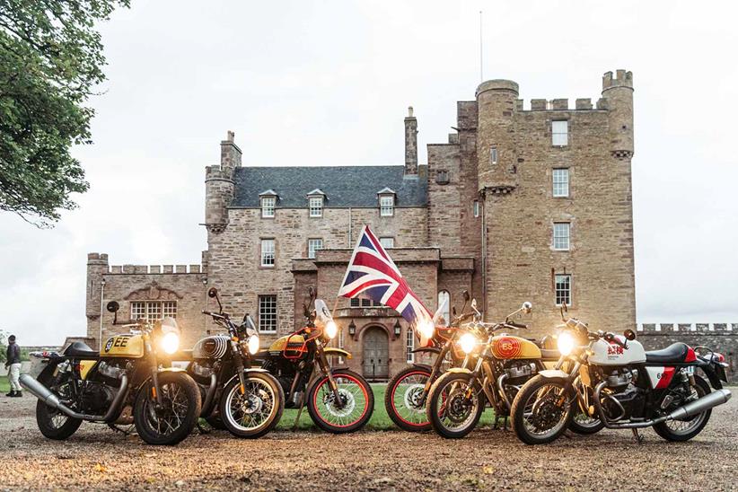 A selection of motorcycles parked up on the rally