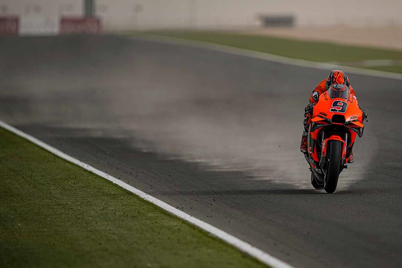 Danilo Petrucci kicks up the sand and dust in Qatar