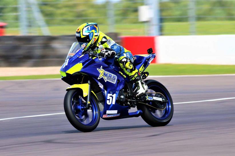 Chloe Jones on her M.R.S Racing Yamaha R3