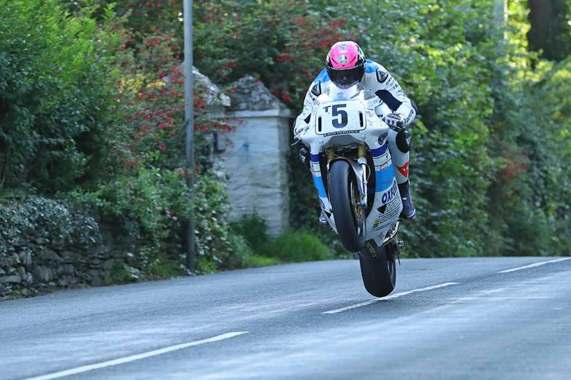 James Hillier at Ballacrye during the 2019 RST Superbike Classic TT race