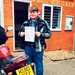 Harry Dunn with his motorbike test pass certificate