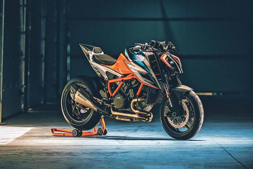 A side view of the 2021 KTM 1290 Super Duke RR