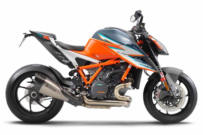 A side view of the KTM 1290 Super Duke RR