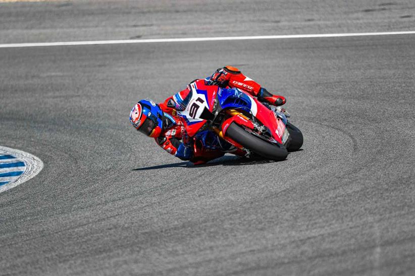 Leon Haslam has been testing his Honda Fireblade at Jerez