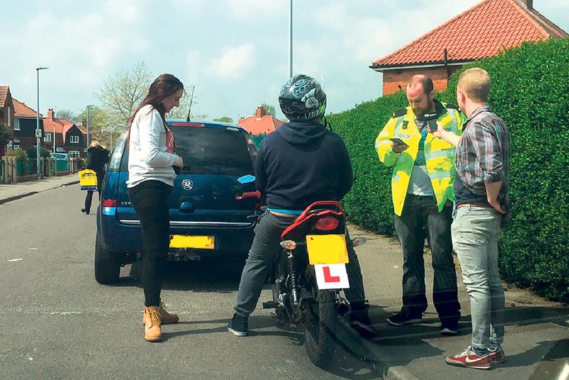 Scooter stopped by police