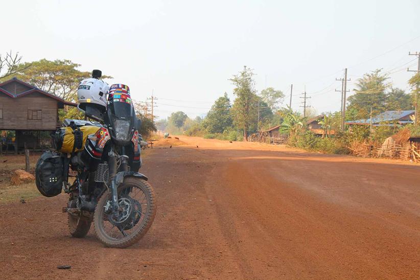 A muddy track on the Yamaha XT660Z Ténéré