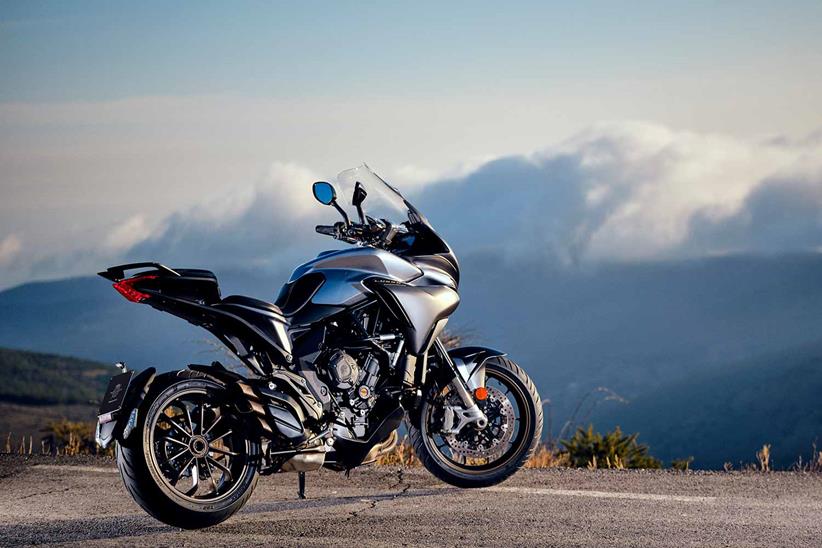 A side view of the 2021 MV Agusta Turismo Veloce Lusso