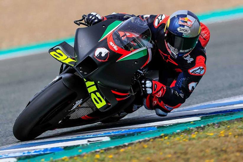 Andrea Dovizioso tries the Aprilia RS-GP at Jerez