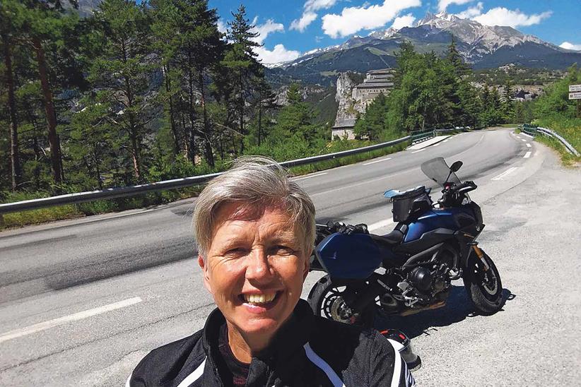 Stopping for a photo in the Alps