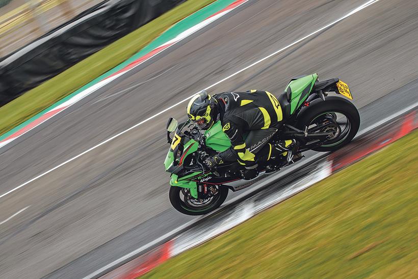 Kawasaki ZX-10R on track at Donington