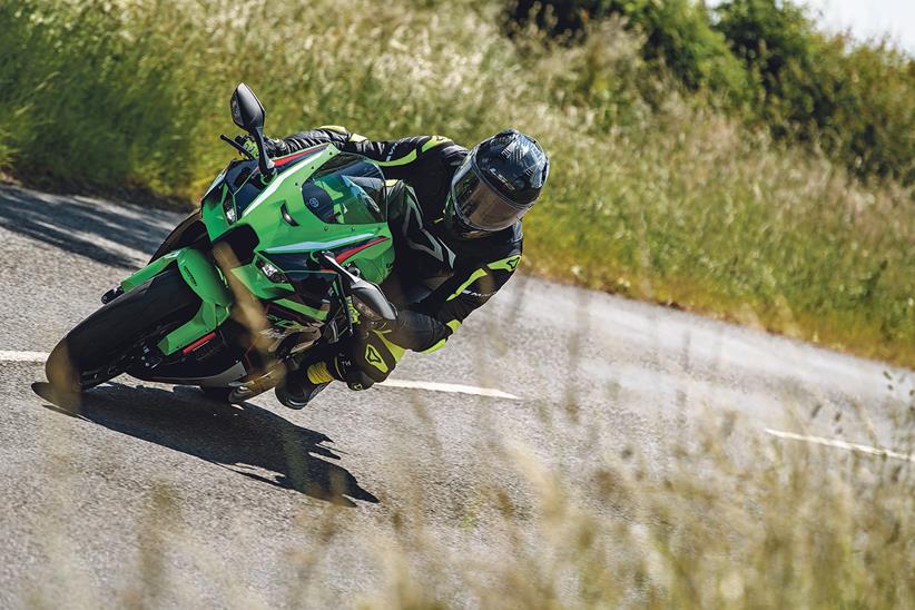 Kawasaki ZX-10R on the road in the UK