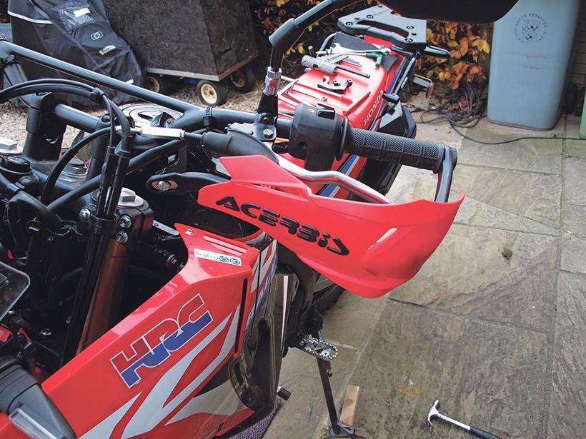 Handguards on the Honda CRF300