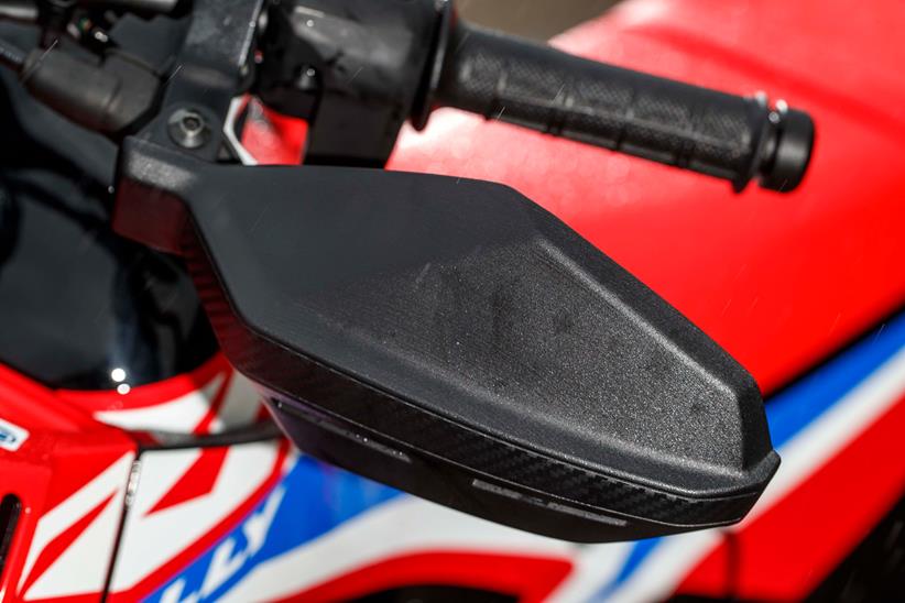 Hand guards on the Honda CRF