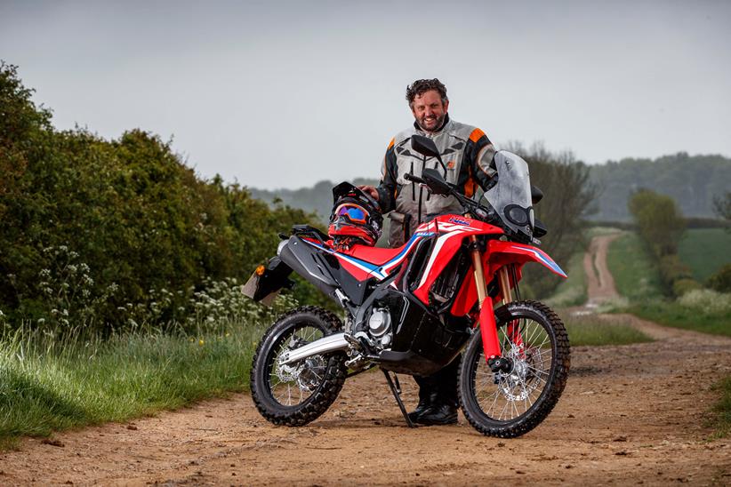 Simon admires the Honda CRF300 Rally