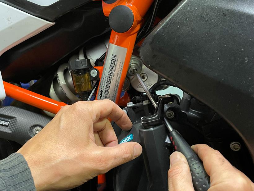 Adjusting the suspension on the MCN Fleet KTM 890 Adventure R