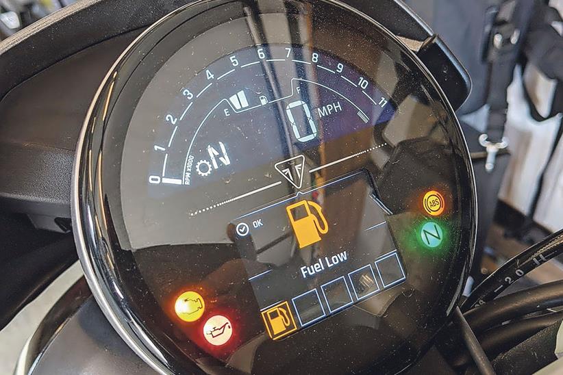 Low fuel warning light on the Trident