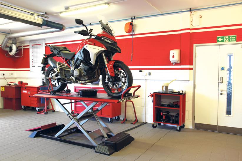 Ducati Multistrada V4S on the work bench