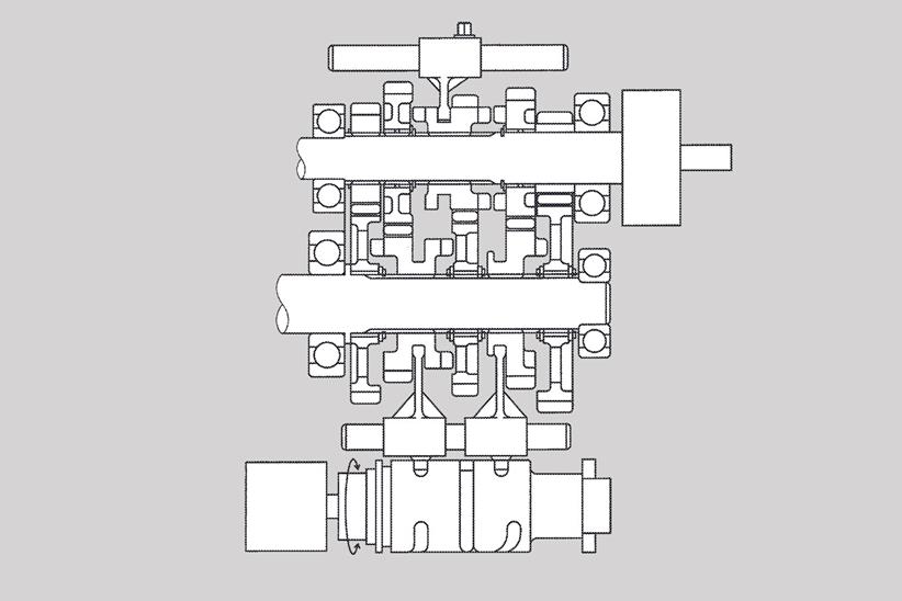 Kawasaki semi-automatic clutch patent drawing