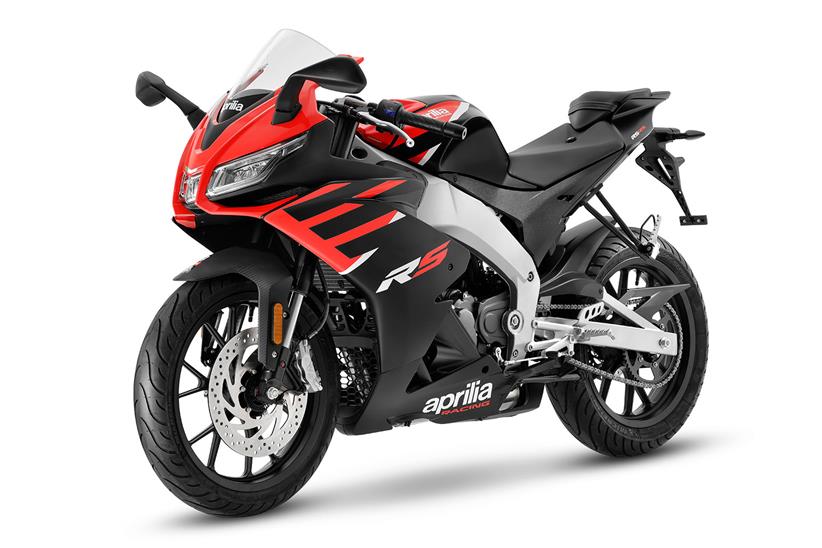 2021 Aprilia RS125 in red, left side