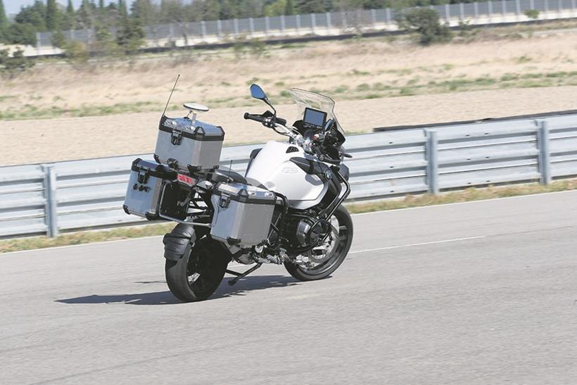 Electro-mechanical steering actuator allows the bike to turn