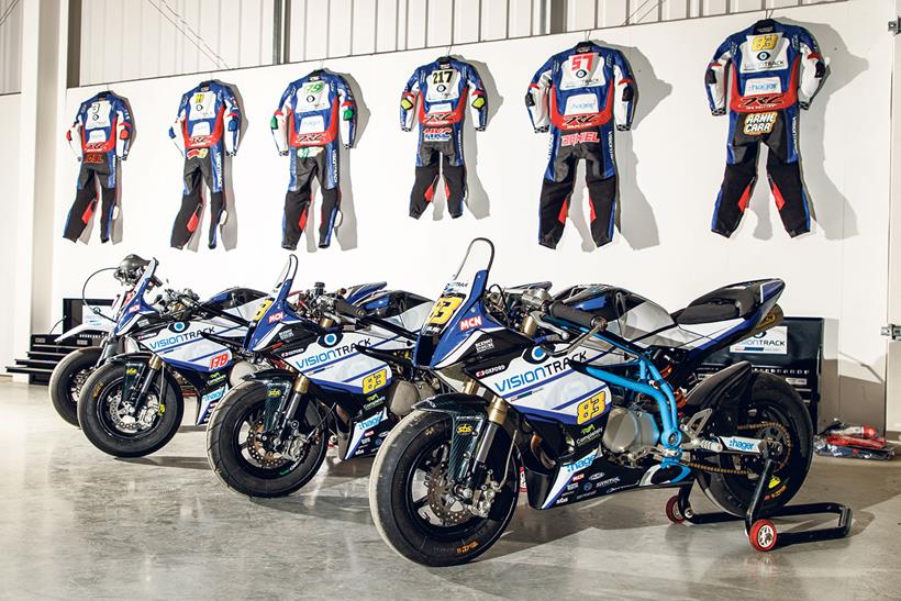 Matching leathers and bikes for the factory finish