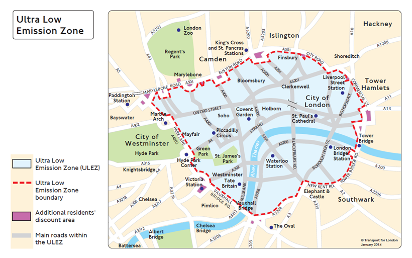 2014 London ULEZ map